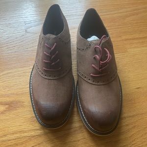 New John Varvatos USA Men Casual Lace Up Oxfords Shoes Size 7 Brown